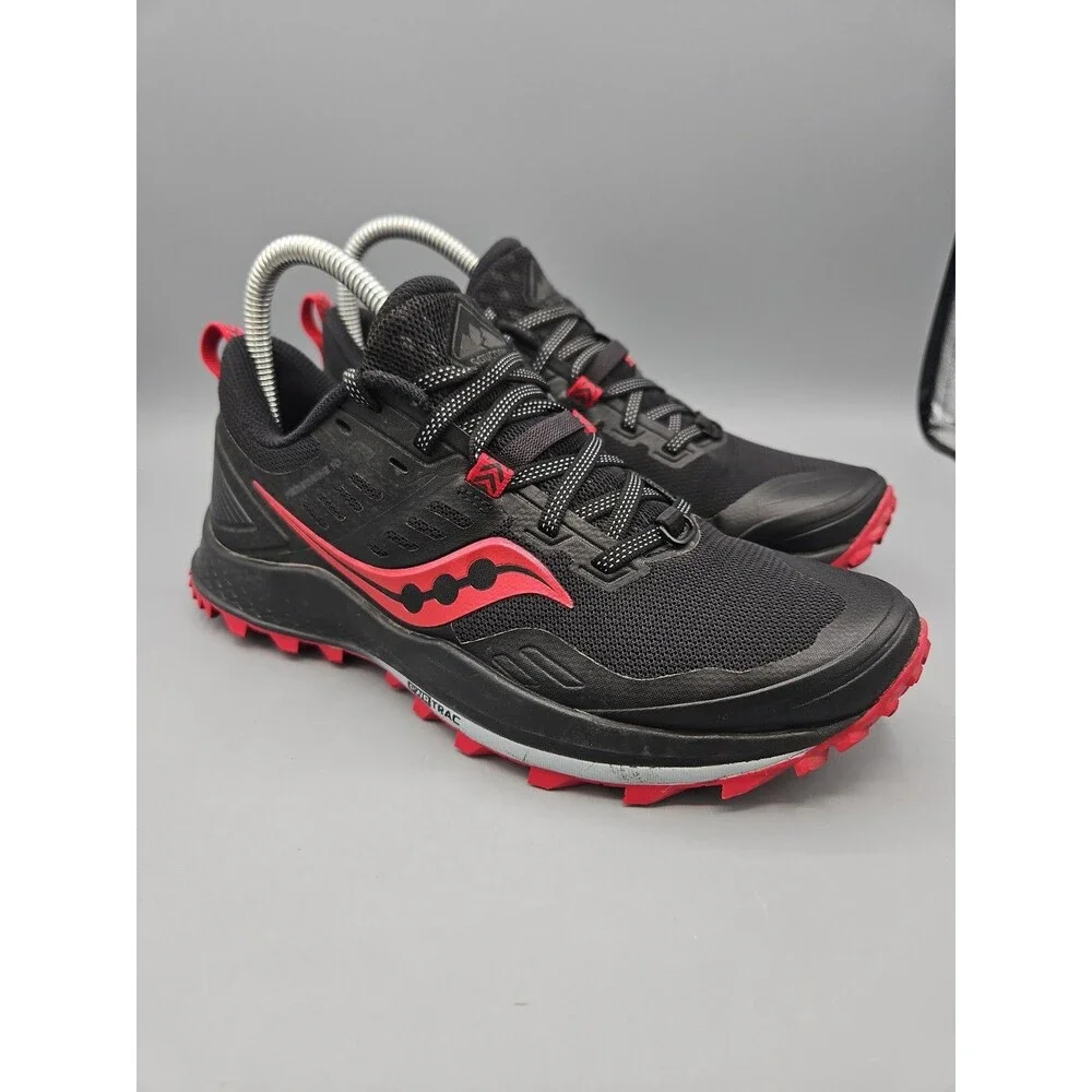 Saucony Peregrine 10 Women’s Size 7.5 Med Trail Running Shoes - Black Red